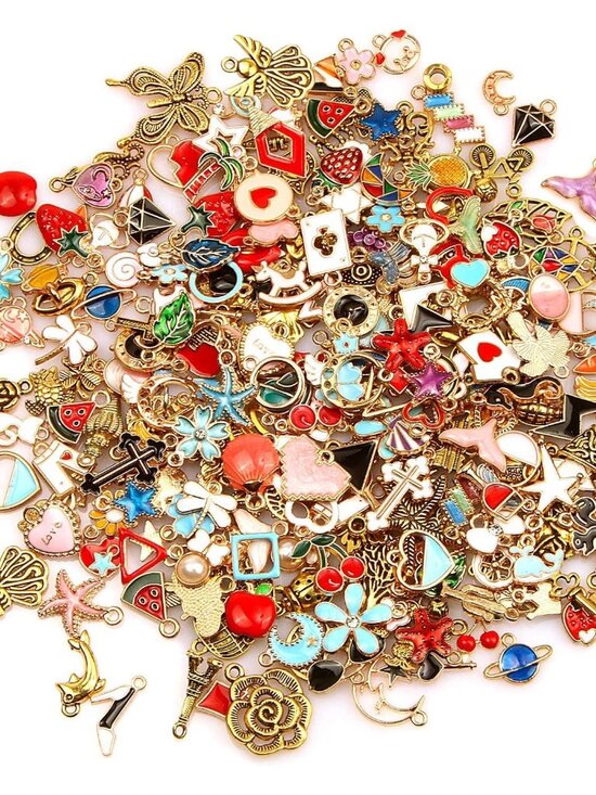 Other - 220Pcs Bracelet Charms Assorted Gold Plated Enamel Charms Necklace Bracelet Earr